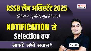 RSSB Lab Assistant 2025 | Notification से Selection तक पूरी जानकारी (Science, भूगोल, Home Science)