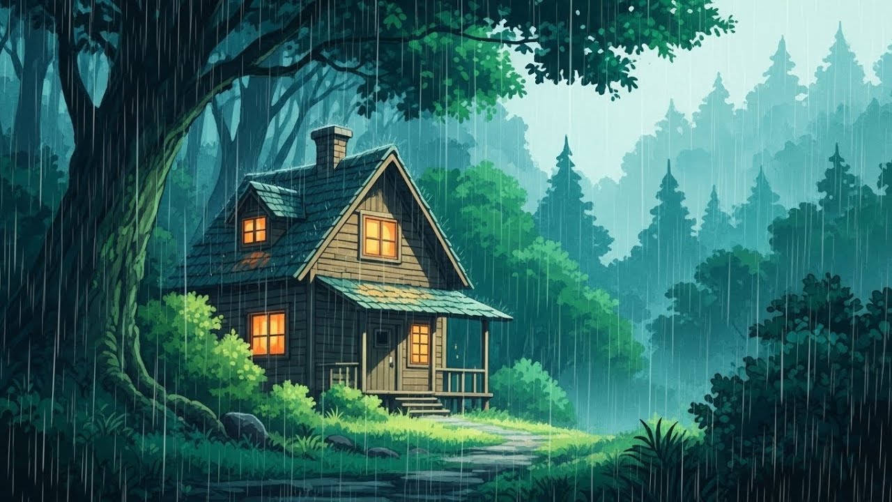 The Forest Cottage In Rainy Days. A mind blowing Scenic.