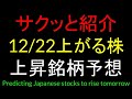 12月22日(月)上がる株を予想