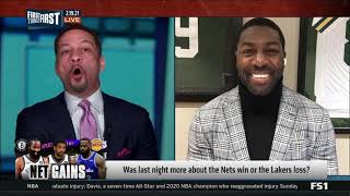 First Things First | Chris Broussard on Nets beating Lakers "They're Unstoppable" | 2-19-21