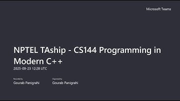 Programming in Modern C++ - Week 9 (NPTEL TA Sessions)