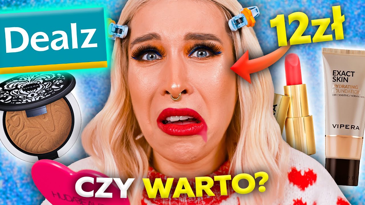 ♦ CAŁY MAKIJAŻ ZA 12 zł KOSMETYKAMI DEALZ! 😱 test tanich kosmetyków ♦ Agnieszka Grzelak Beauty