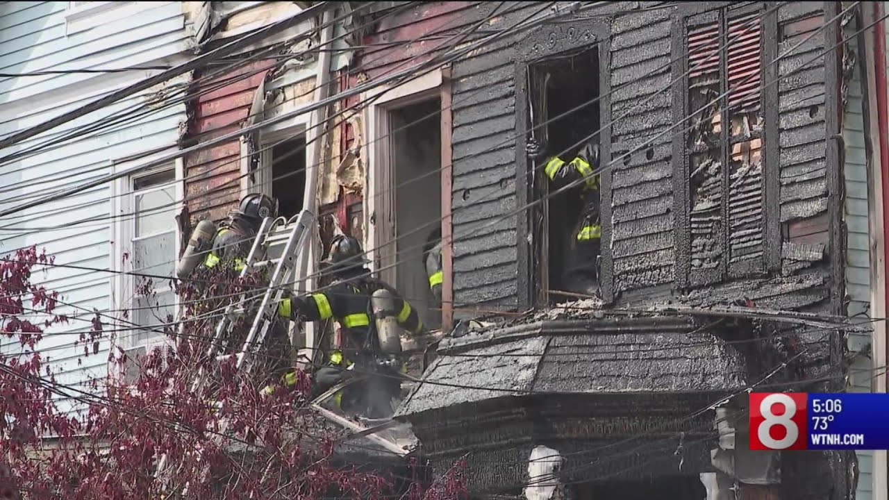 3 firefighters injured while battling house fire in New Haven - YouTube
