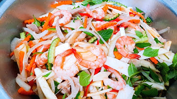 GỎI CỦ HỦ DỪA TÔM THỊT/cách trộn gỏi trắng giòn và cách pha nước sốt trộn gỏi#332