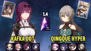 (F2P) E0 KAFKA DoT & E6 QINGQUE Hypercarry | 1.4 MoC Stage 10 | Honkai Star Rail