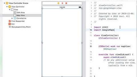 Add a Google Maps component as IBOutlet in Xcode