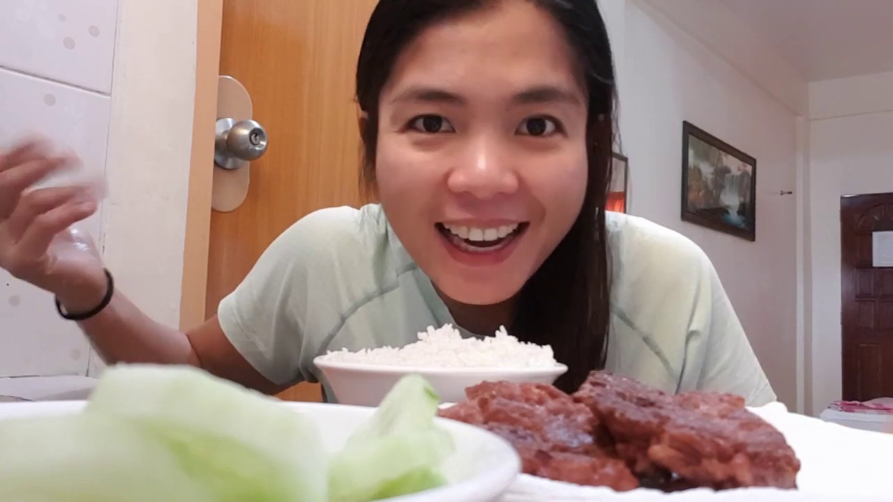 Mukbang meatloaf with egg - YouTube