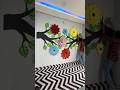 Giant Flower Wall Decor Using Cardboard 🌸🌿 #shorts #DIY #flower #Homedecor #viral