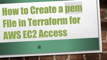 How to Create a pem File in Terraform for AWS EC2 Access