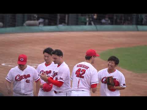 一岡竜司投手引退セレモニー&ご家族の始球式&6回表の一岡投手プロラスト登板