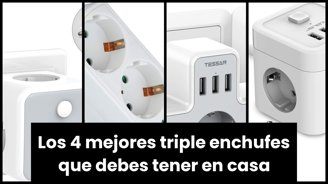 TESSAN Enchufe USB, 6 en 1 Cubo Ladron Enchufes Triple con 3