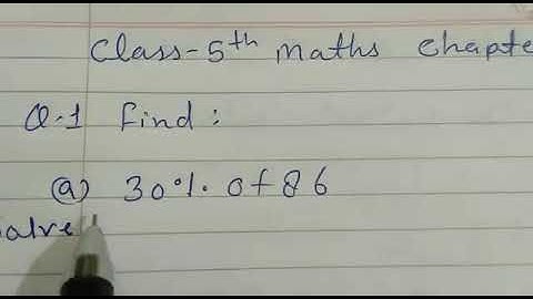 Class 5th Maths Chapter 8 percentage