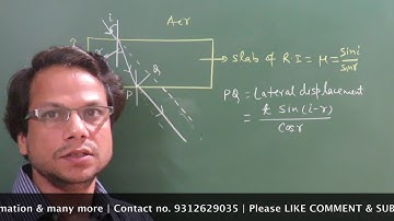 Tips/Application for Board Class 12 : Phy.(Ray Optics: 4. Lateral displacement)IITian