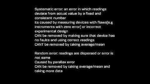 Random and systematic error- a level physics