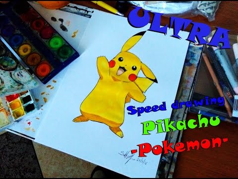 Ultra Speed drawing Pikachu -Pokemon-