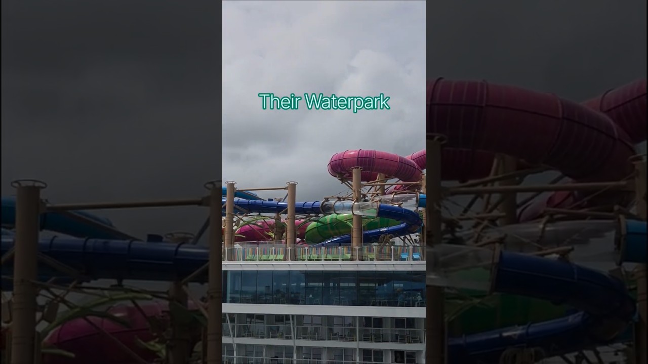 OUR Waterpark vs THEIR Waterpark! Caribbean Princess vs Star of the Seas #waterpark #short