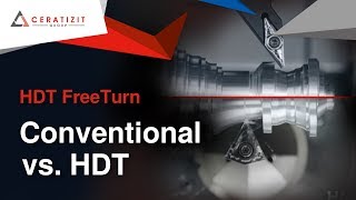 High Dynamic Turning (HDT) - FreeTurn Tool from CERATIZIT - Conventional vs. HDT