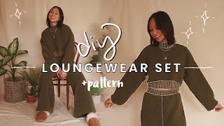 How to Sew a Loungewear Set + PATTERN // DIY Cozy Sweat Set for Beginners!