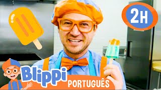 Aprende a Fazer Picolés com Blippi em Português | 2 HORAS DE BLIPPI! | Vídeos Educativos Infantis