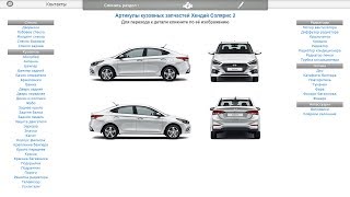 Артикулы и номера запчастей для Hyundai Solaris 2