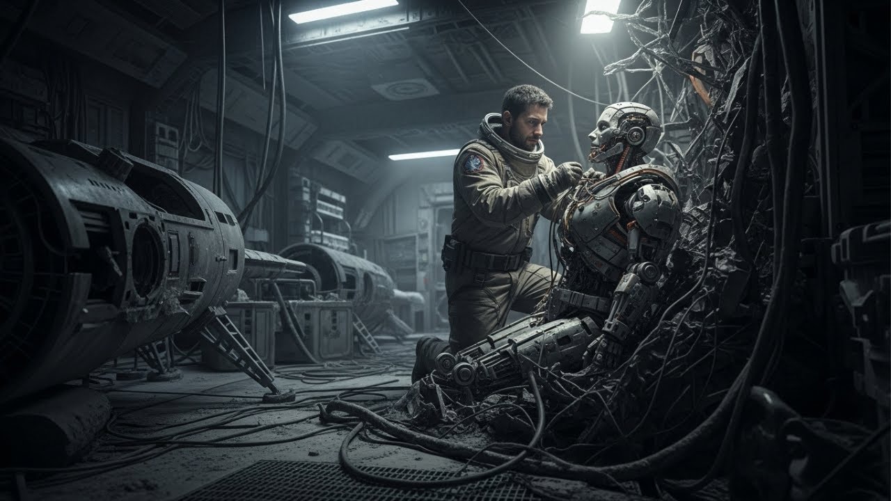 Human Man Restore Trapped War Android, but when he brings him to his Ship something shocking happens