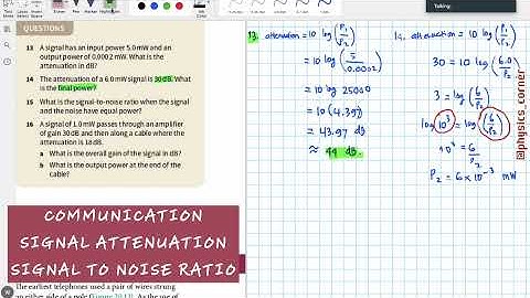 COMMUNICATION SYSTEM || SIGNAL ATTENUATION AND SIGNAL TO NOISE RATIO