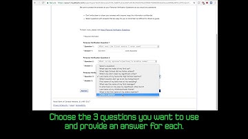 How to change your Personal Verification Questions