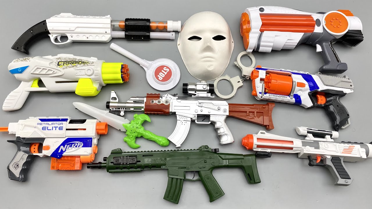 Army Military Rifle Gun & Toy Shot Gun With Nerf Guns - Toy Mask And 3D  Lighted Weapons - Youtube