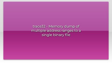 trace32 - Memory dump of multiple address ranges to a single binary file