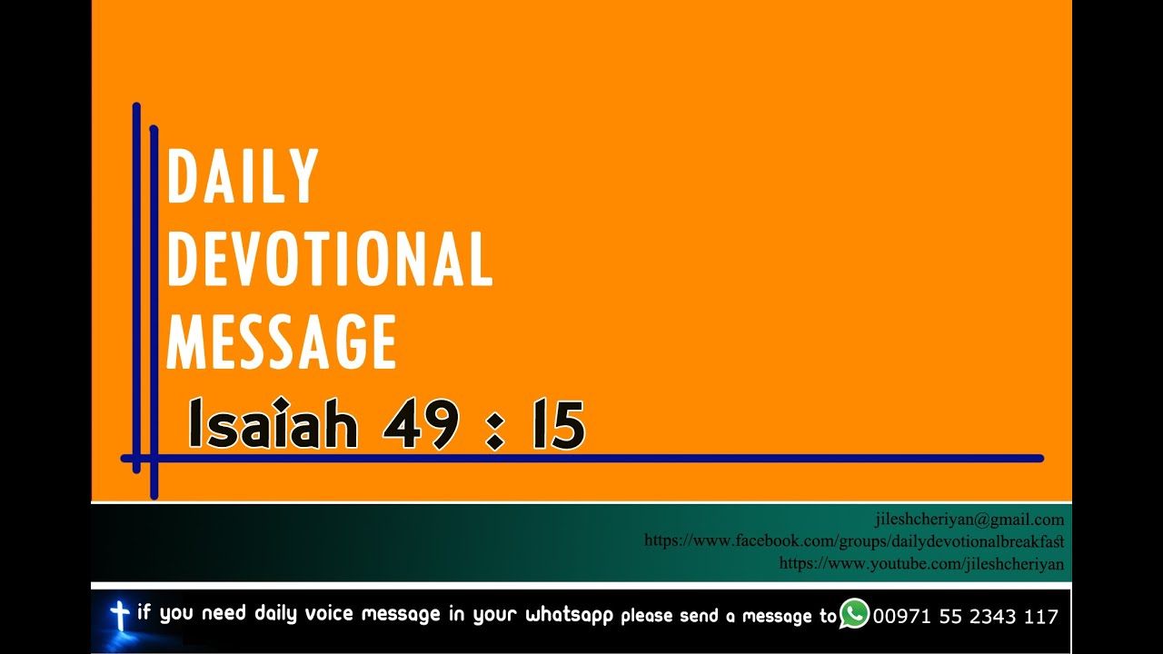 Christian Devotional Malayalam Message Jilesh Cheriyan Isaiah 49 15 christian-devotional-malayalam-message-jilesh-cheriyan-isaiah-49-15