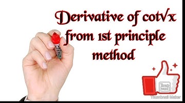 Derivative of cot√x from 1st principle method