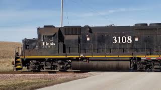 Canadian National limestone train running over Prairie State Energy trackage in Marissa, IL
