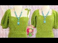 بلوزة بغرزة الجراني/ توب نسائي/ crochet top tutorial/blouse @Basmacraft