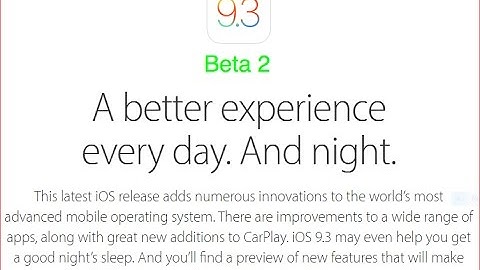 iOS 9.3 Beta 2 Update