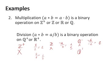 SECTION 1: BINARY OPERATIONS