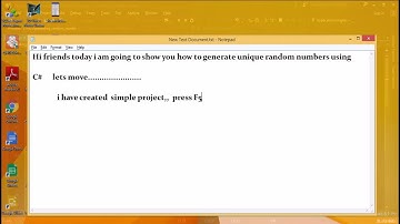 how to generate unique random numbers in c# (C-sharp) using visual studio