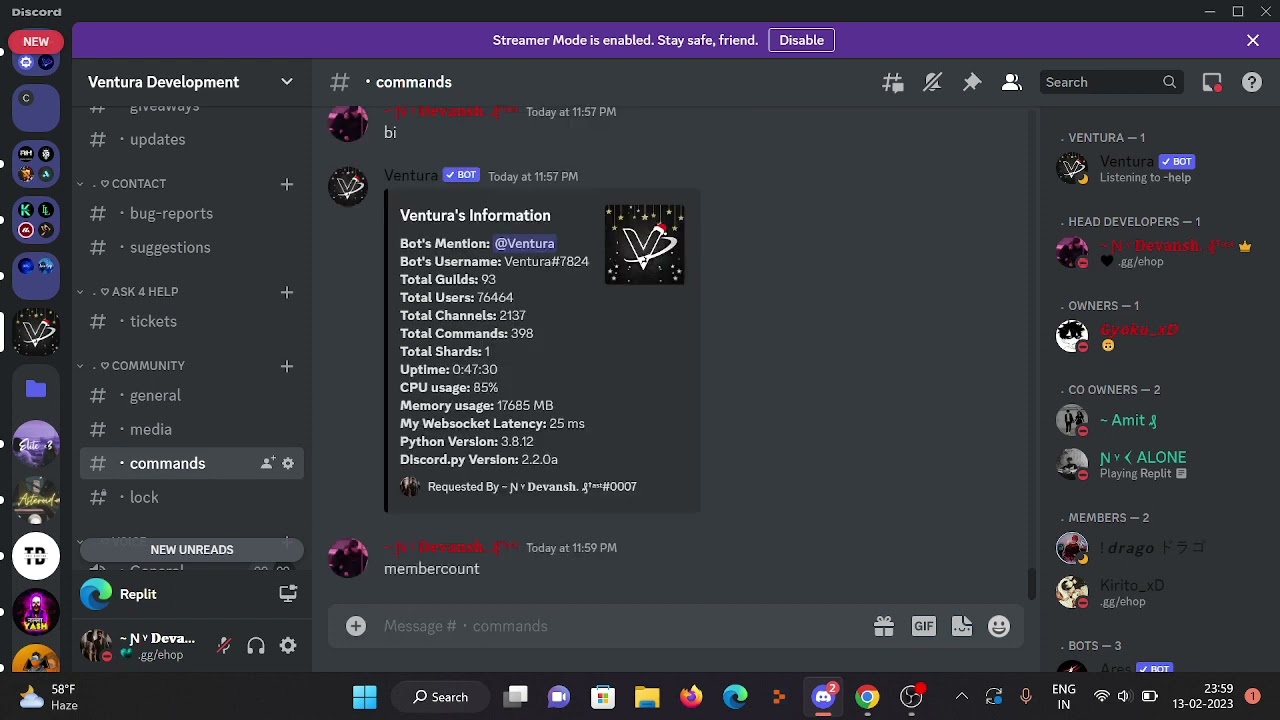 Ventura Bot Presence Intent Verification