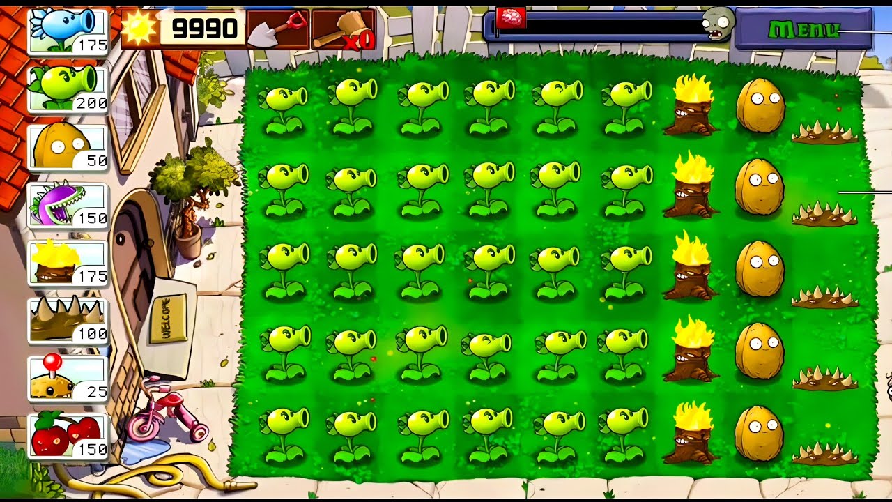 Plants vs. Zombies 2: Threepeater - Walls 360