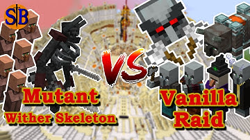 Can 3 Mutant Wither Skeleton Defend against a REAL Vanilla Raid | Minecraft Mob Battle