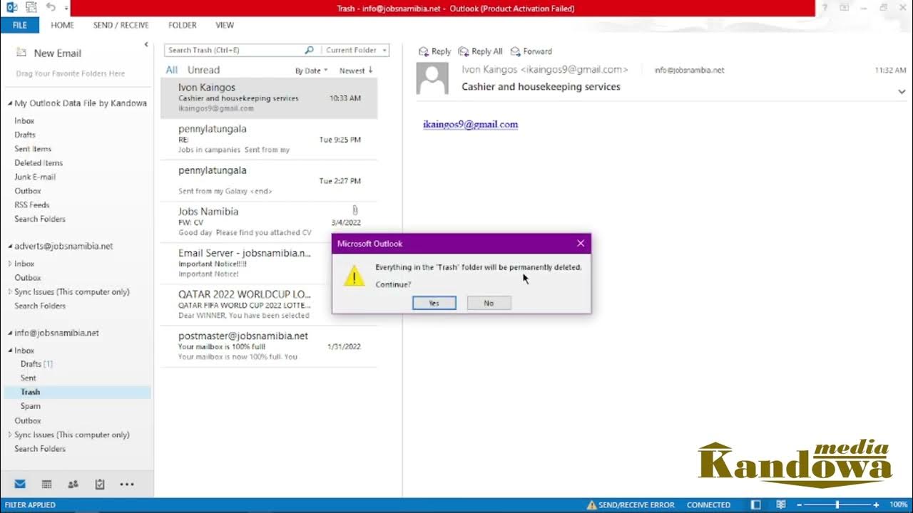 how-to-clear-empty-your-trash-in-outlook-outlook-tutorial-youtube