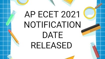AP ECET 2021 NOTIFICATION RELEASE DATE ||#APECET #ECET NOTIFICATION #ECETEXAM