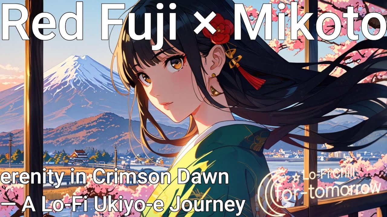 Mikoto’s Journey through Hokusai — Red Fuji｜Lo-Fi Ukiyo-e Experience