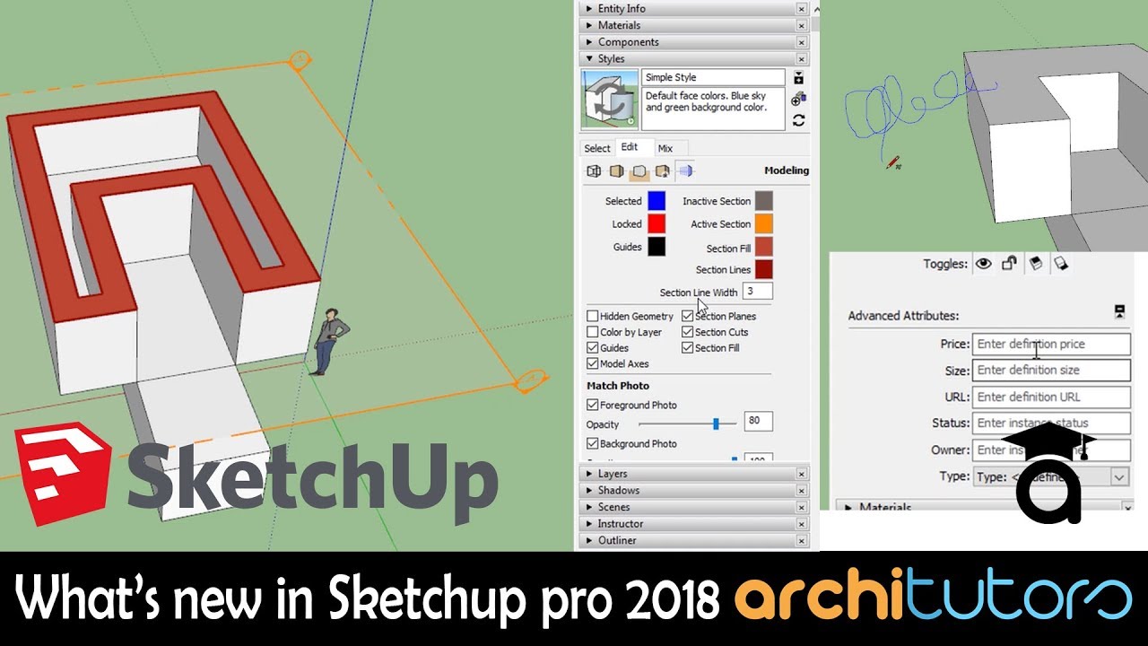 Architutors || What's new in Sketchup pro 2018 - YouTube