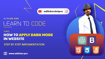 How To Apply Responsive Dark Mode In Your Website | ChatGPT | Bootstrap | HTML | CSS | Javascript