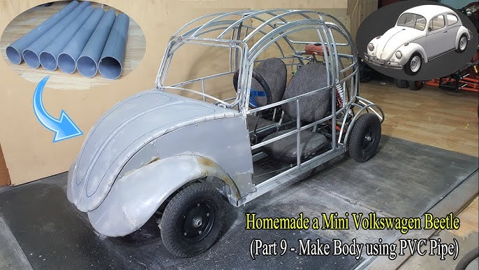 Homemade a Mini Volkswagen Beetle. (Part 7 - Make Body) 