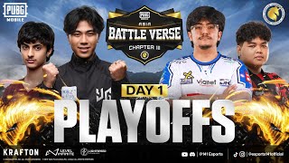 [EN] PUBGM BATTLE VERSE ASIA CHAPTER III | PHASE 1 PLAYOFFS D1 | FT. #BTR #4T #RRQ #DRS #ASI8 #T2K