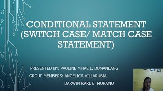 Conditional Statement (Switch Case / Match Case Statement)