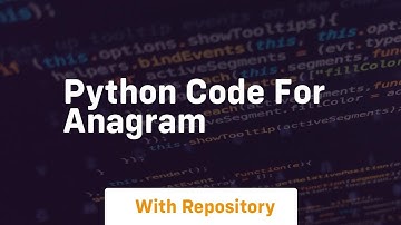 python code for anagram