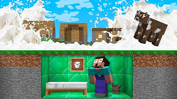 HOW NOOB SURVIVE FROM MILK TSUNAMI APOCALYPSE? Minecraft Noob vs Pro Animation