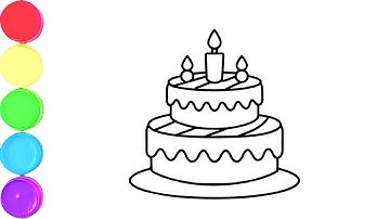 How to Draw Birthday Cake🎂 || Easy Drawing Birthday Cake Step by Step🎈 || Drawing For Kids & Toddler